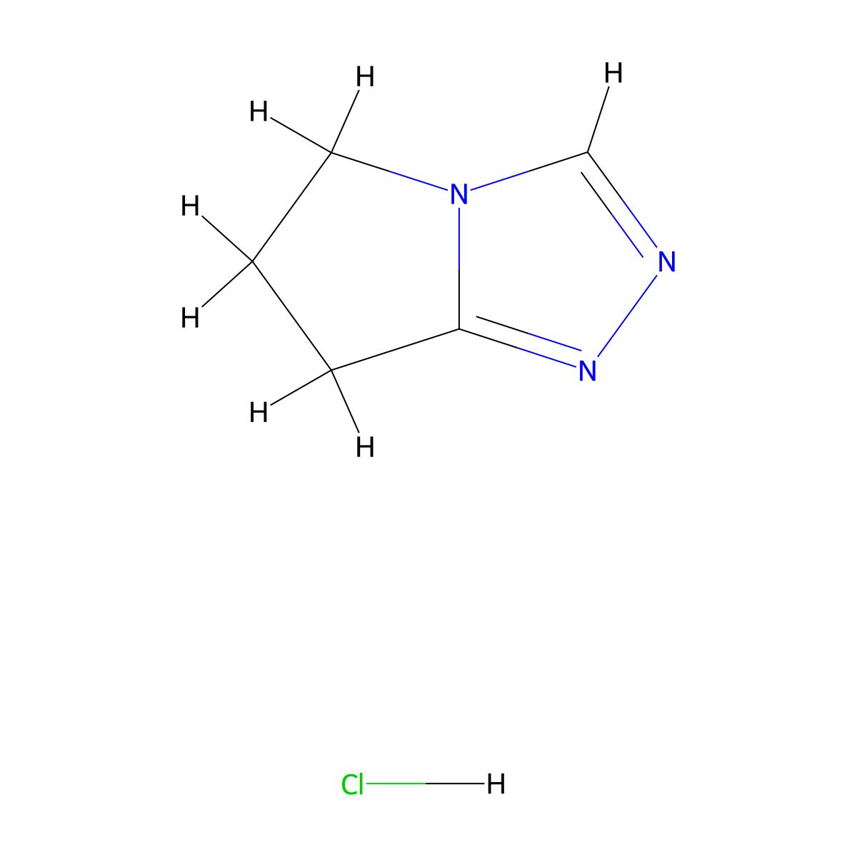 6,7-Dihydro-5h-pyrrolo[2,1-c][1,2,4]triazole hydrochloride molecular structure, CAS 116056-06-5