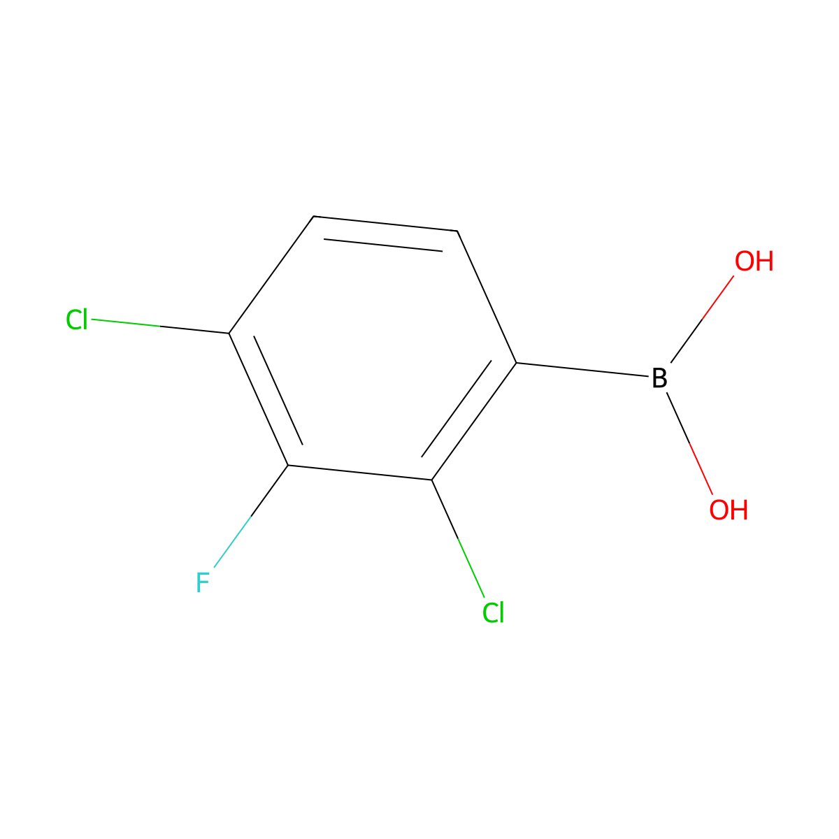 (2,4-Dichloro-3-fluorophenyl)boronic acid molecular structure, CAS 1160561-27-2