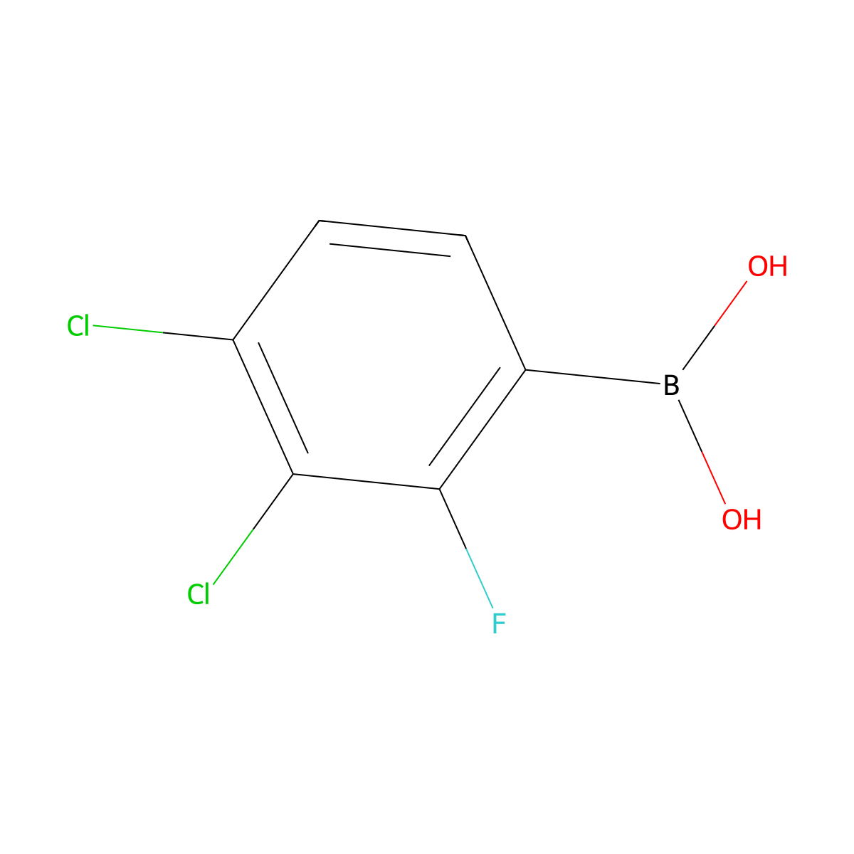 (3,4-Dichloro-2-fluorophenyl)boronic acid molecular structure, CAS 1160561-29-4