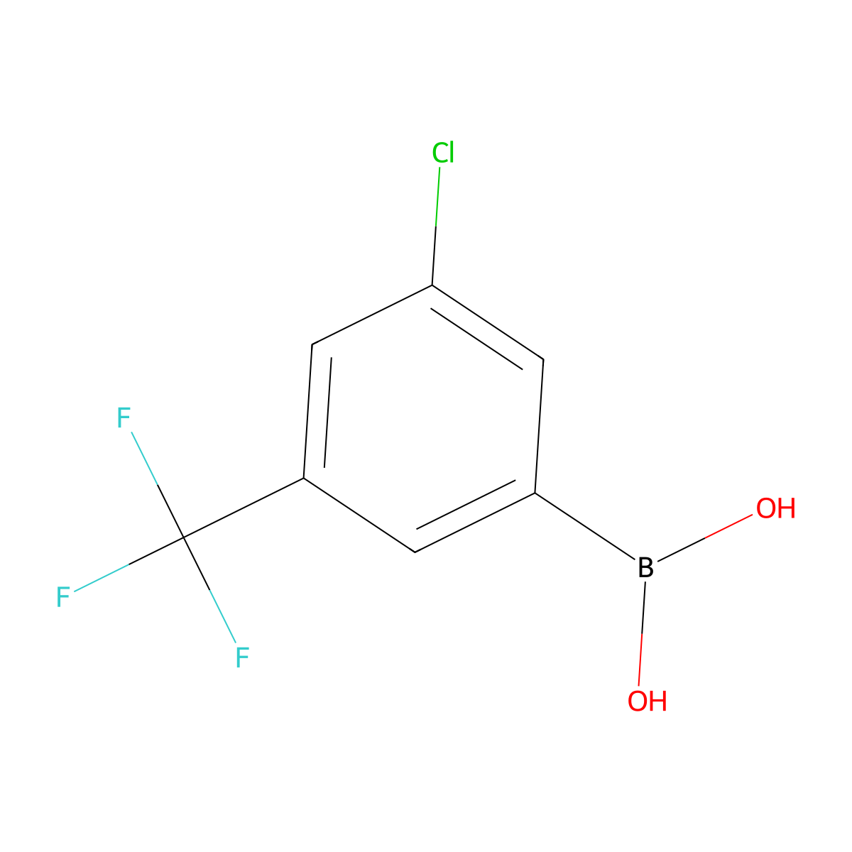 3-Chloro-5-(trifluoromethyl)benzeneboronic acid molecular structure, CAS 1160561-31-8