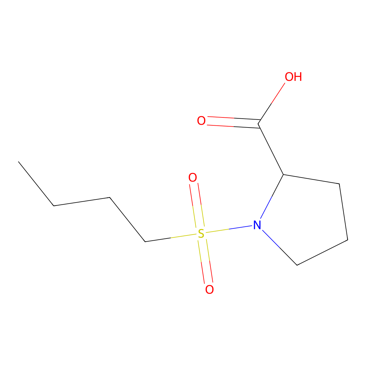 1-(Butane-1-sulfonyl)pyrrolidine-2-carboxylic acid molecular structure, CAS 1160562-35-5