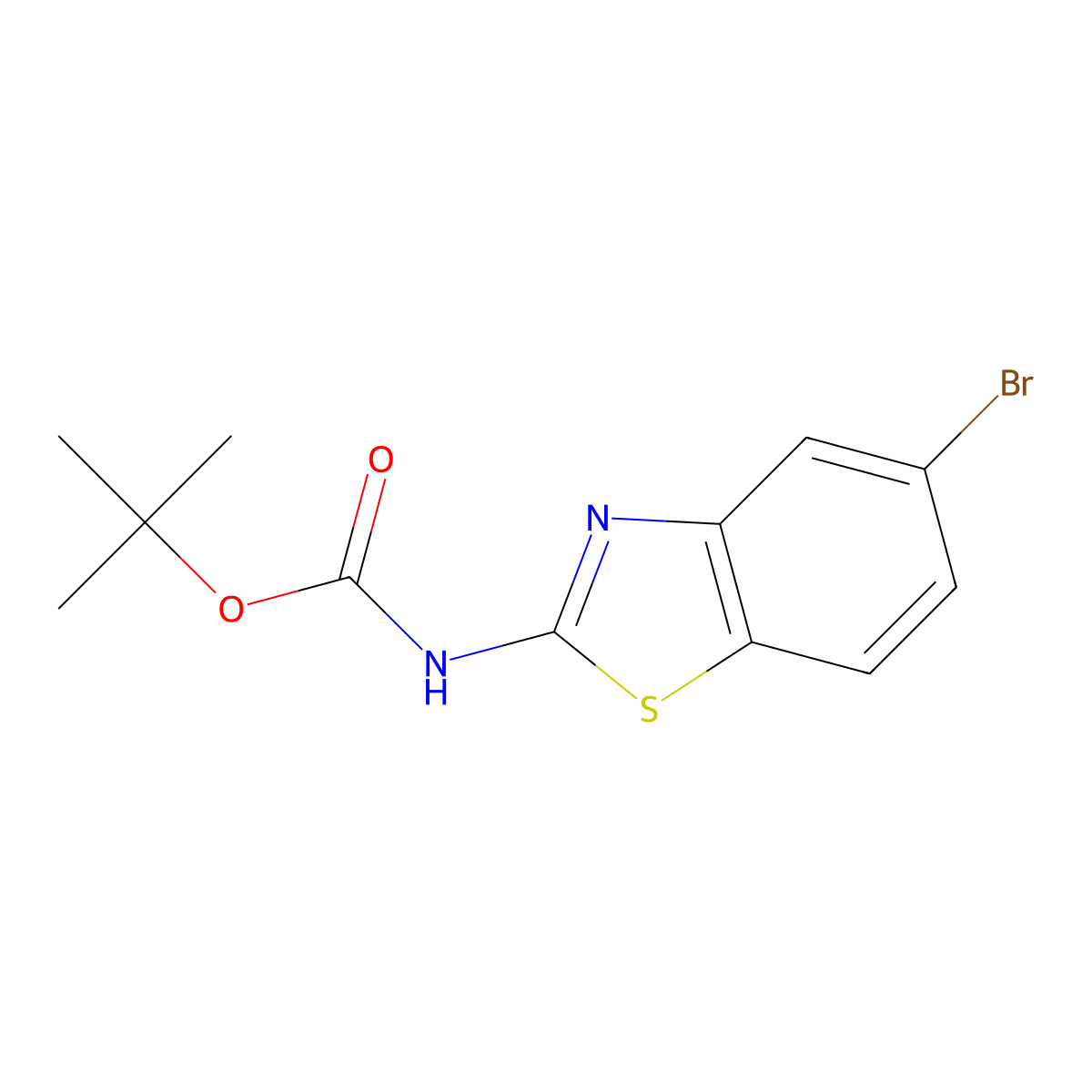 Tert-butyl 5-bromobenzo[d]thiazol-2-ylcarbamate molecular structure, CAS 1160573-06-7
