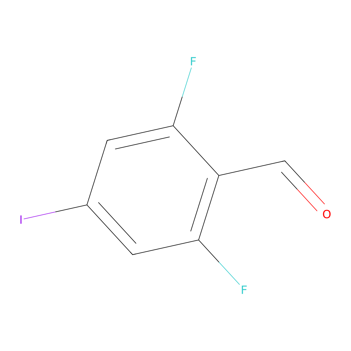 2,6-Difluoro-4-iodobenzaldehyde molecular structure, CAS 1160573-10-3