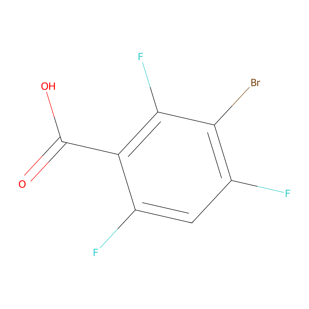3-Bromo-2,4,6-trifluorobenzoic acid molecular structure, CAS 1160573-12-5