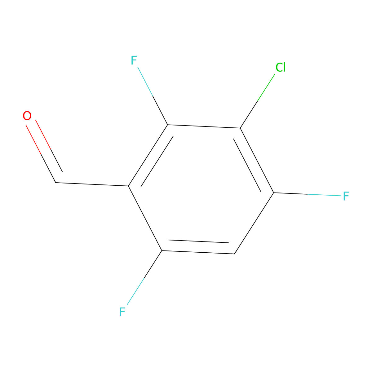 3-Chloro-2,4,6-trifluorobenzaldehyde molecular structure, CAS 1160573-14-7