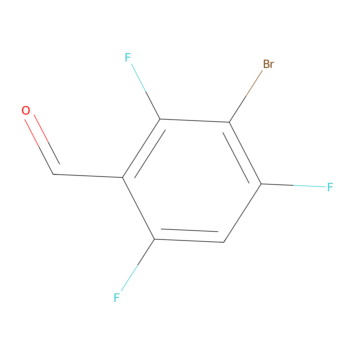 Benzaldehyde, 3-bromo-2,4,6-trifluoro- molecular structure, CAS 1160573-16-9