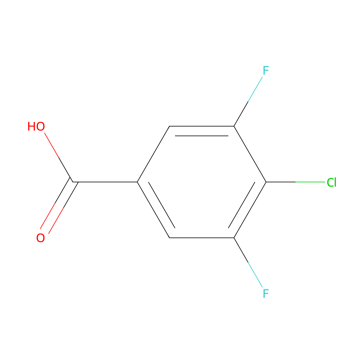 4-Chloro-3,5-difluorobenzoic acid molecular structure, CAS 1160573-19-2