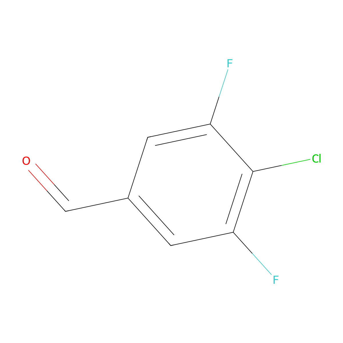 4-Chloro-3,5-difluorobenzaldehyde molecular structure, CAS 1160573-20-5