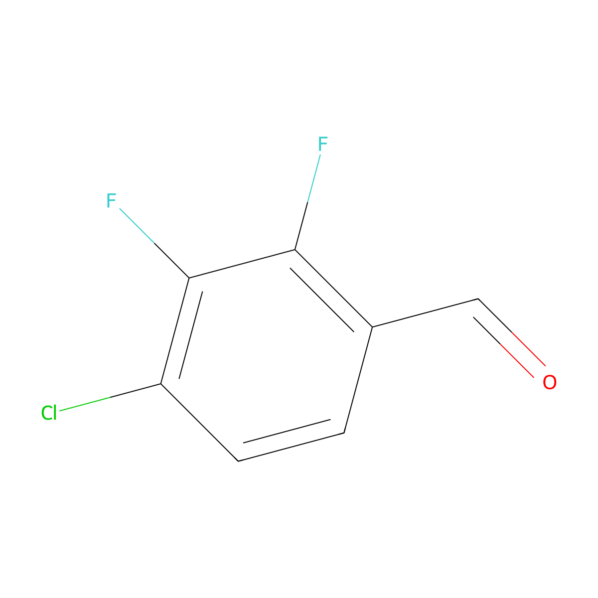 4-Chloro-2,3-difluorobenzaldehyde molecular structure, CAS 1160573-23-8