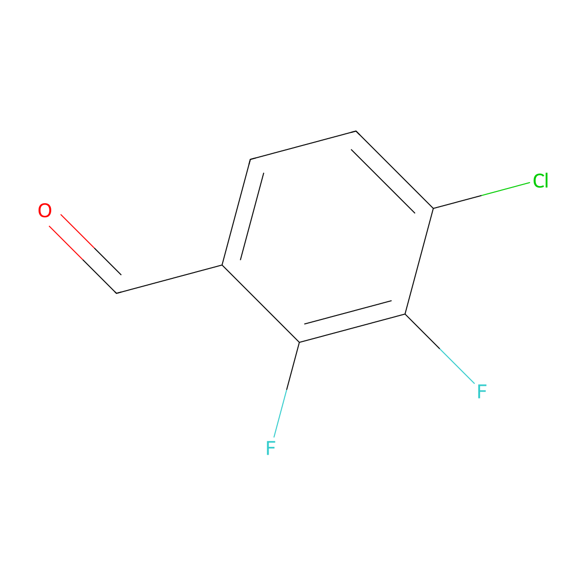 4-Chloro-2,3-difluorobenzaldehyde molecular structure, CAS 1160573-23-8