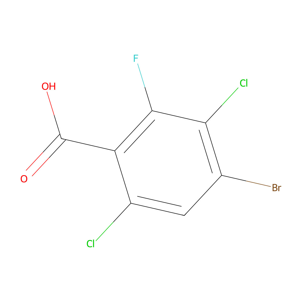 4-Bromo-3,6-dichloro-2-fluorobenzoic acid molecular structure, CAS 1160573-27-2
