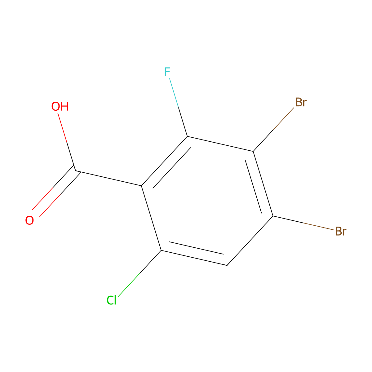 3,4-Dibromo-6-chloro-2-fluorobenzoic acid molecular structure, CAS 1160573-30-7