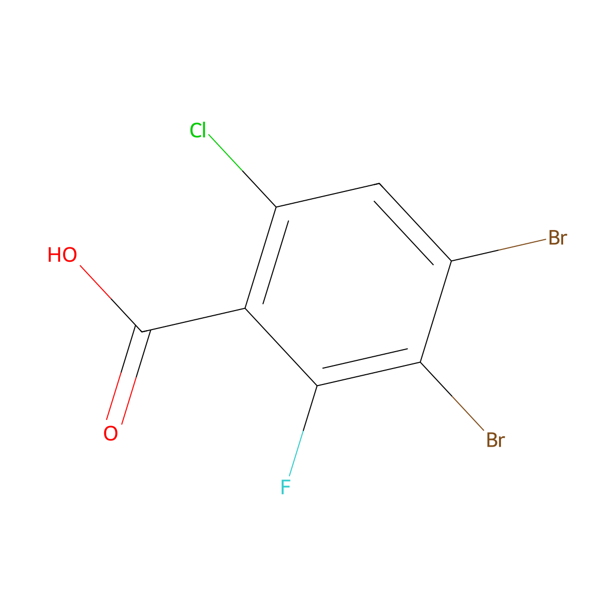 3,4-Dibromo-6-chloro-2-fluorobenzoic acid molecular structure, CAS 1160573-30-7