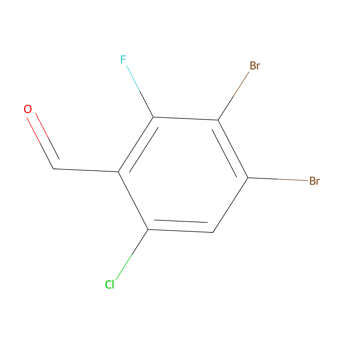 3,4-Dibromo-6-chloro-2-fluorobenzaldehyde molecular structure, CAS 1160573-31-8