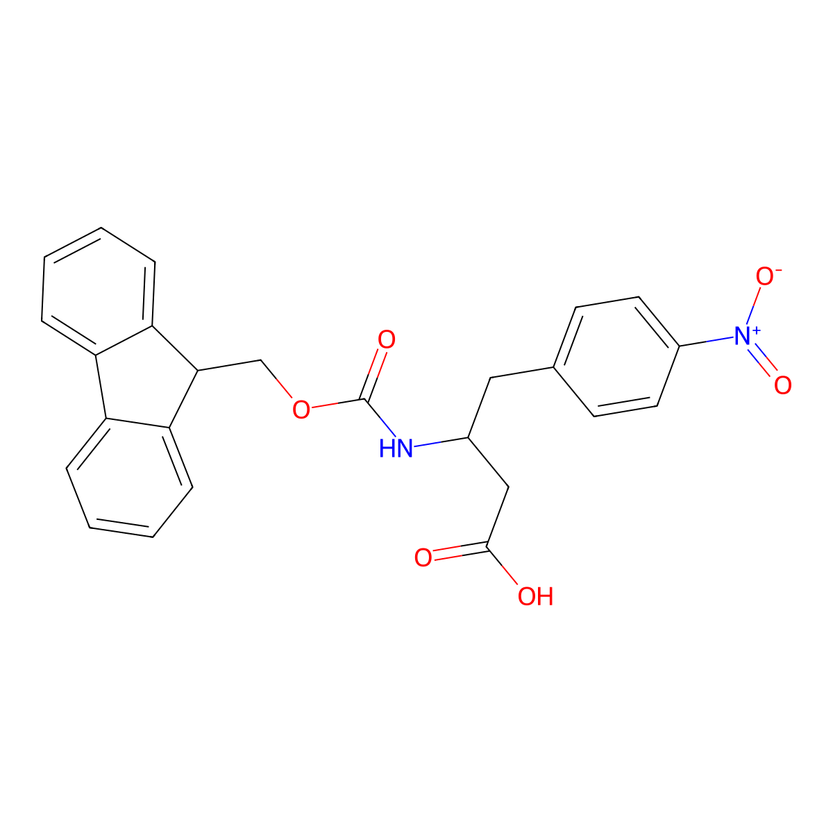 3-({[(9H-fluoren-9-yl)methoxy]carbonyl}amino)-4-(4-nitrophenyl)butanoic acid molecular structure, CAS 1160573-33-0