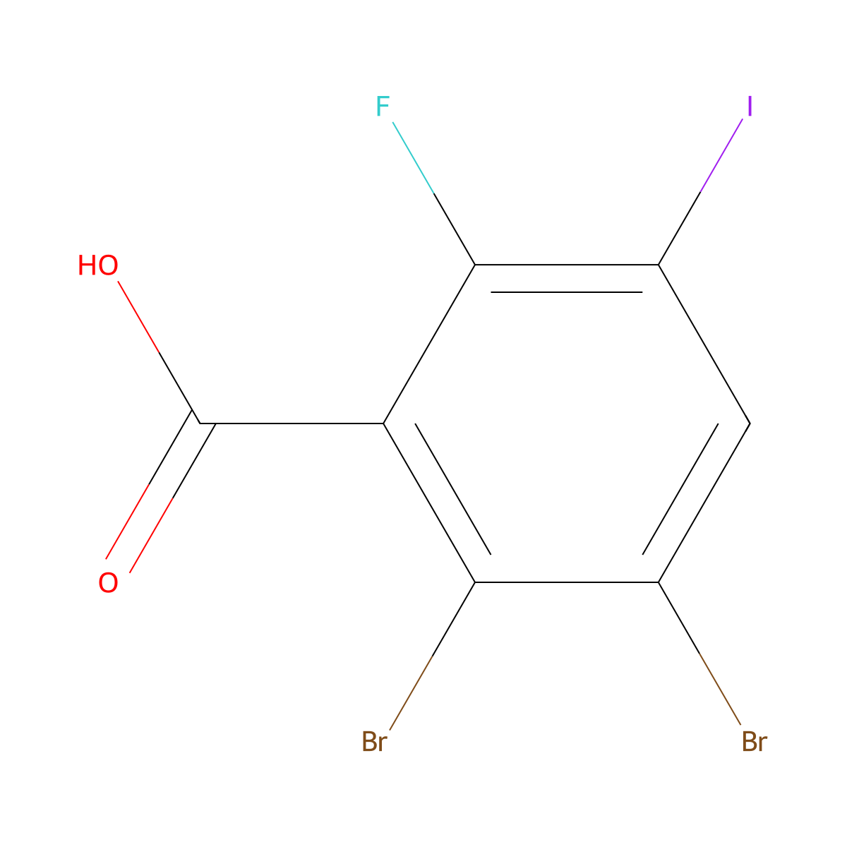 2,3-Dibromo-6-fluoro-5-iodobenzoic acid molecular structure, CAS 1160573-40-9