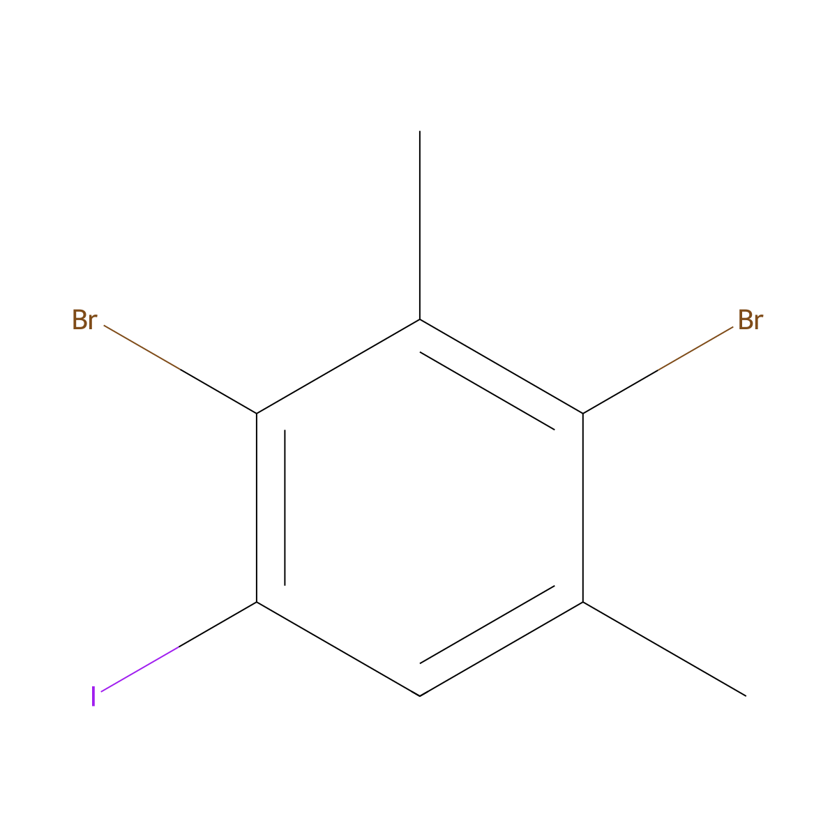 2,4-Dibromo-1-iodo-3,5-dimethylbenzene molecular structure, CAS 1160573-41-0