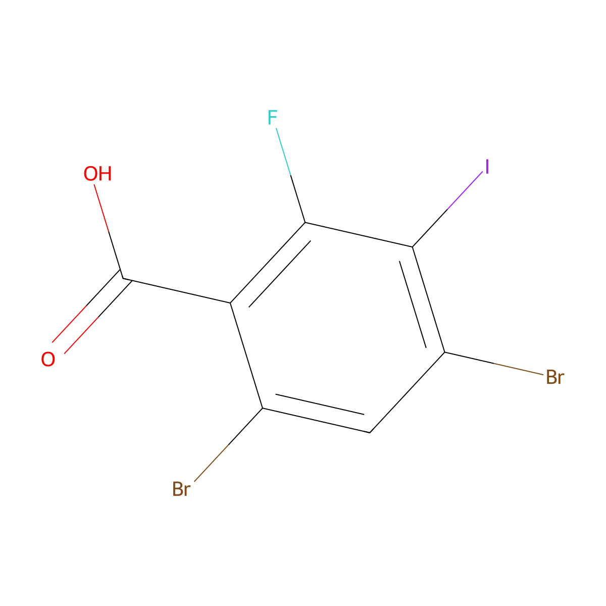 4,6-Dibromo-2-fluoro-3-iodobenzoic acid molecular structure, CAS 1160573-42-1