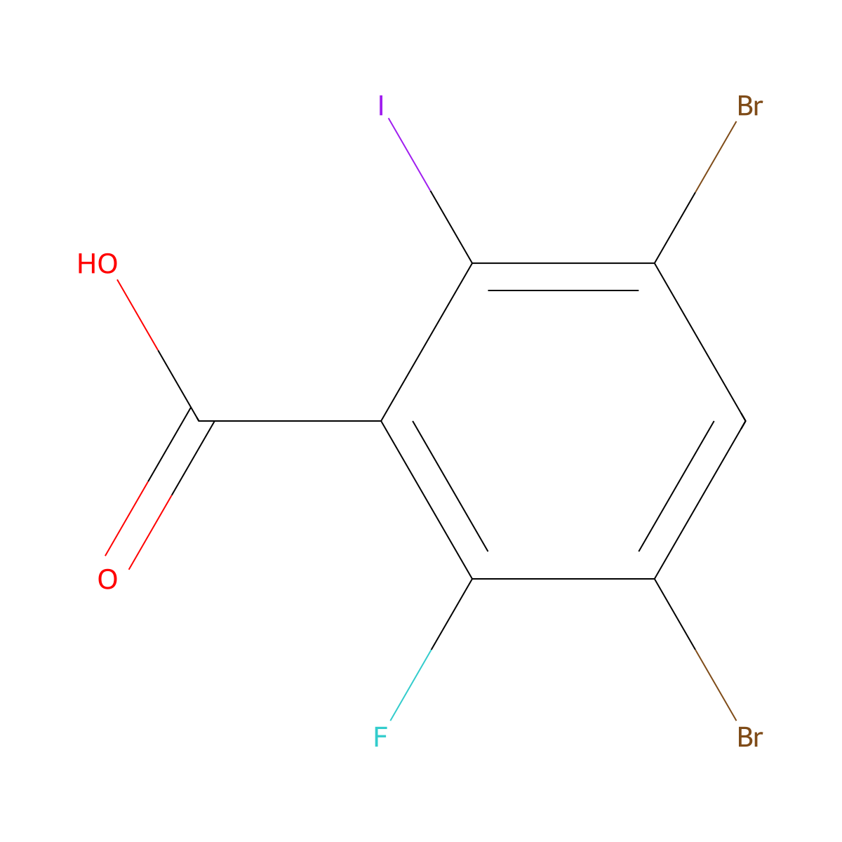 3,5-Dibromo-2-fluoro-6-iodobenzoic acid molecular structure, CAS 1160573-45-4