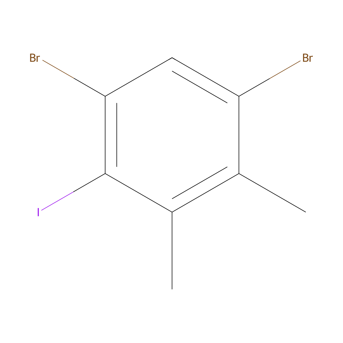 1,5-Dibromo-2-iodo-3,4-dimethylbenzene molecular structure, CAS 1160573-46-5