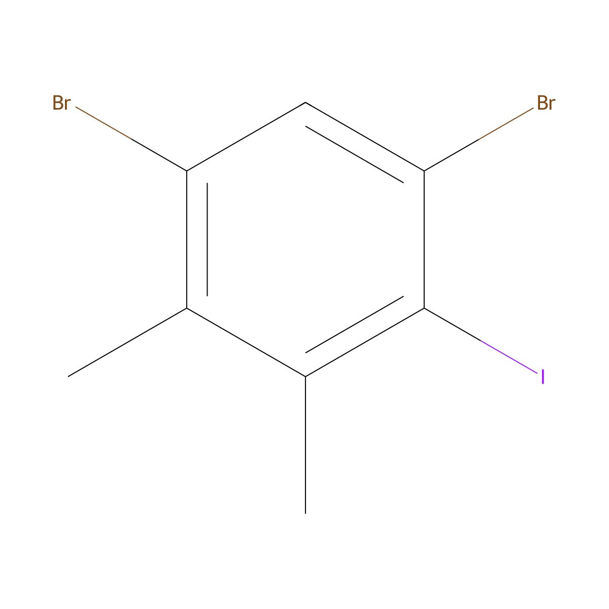 1,5-Dibromo-2-iodo-3,4-dimethylbenzene molecular structure, CAS 1160573-46-5