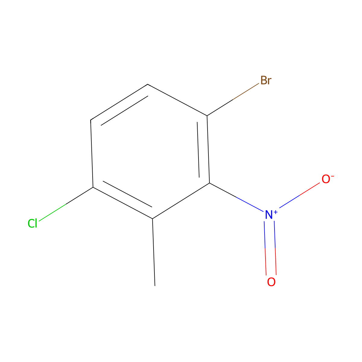 1-Bromo-4-chloro-3-methyl-2-nitrobenzene molecular structure, CAS 1160573-48-7