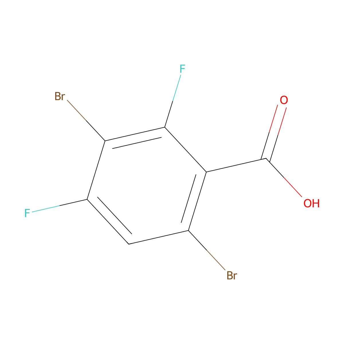 3,6-Dibromo-2,4-difluorobenzoic acid molecular structure, CAS 1160573-49-8