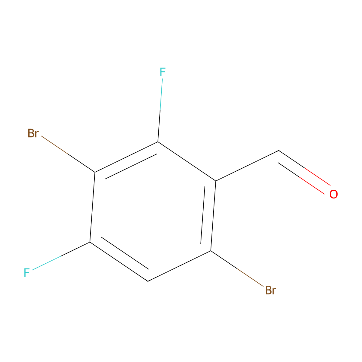 3,6-Dibromo-2,4-difluorobenzaldehyde molecular structure, CAS 1160573-51-2
