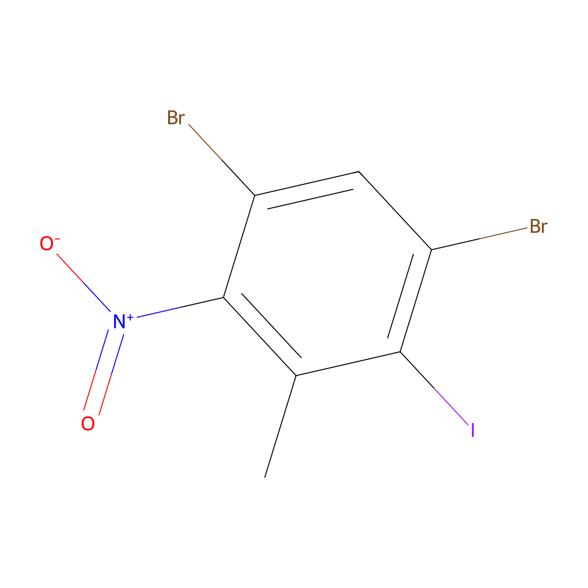 1,5-Dibromo-2-iodo-3-methyl-4-nitrobenzene molecular structure, CAS 1160573-54-5