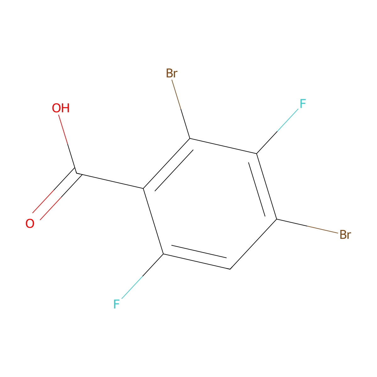 2,4-Dibromo-3,6-difluorobenzoic acid molecular structure, CAS 1160573-60-3
