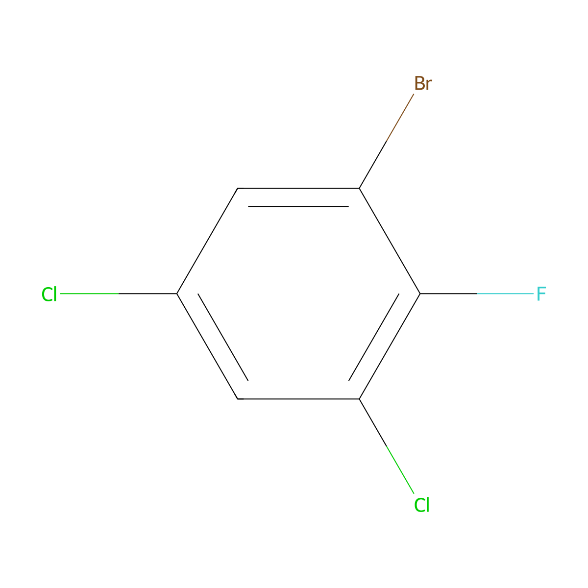1-Bromo-3,5-dichloro-2-fluorobenzene molecular structure, CAS 1160573-64-7