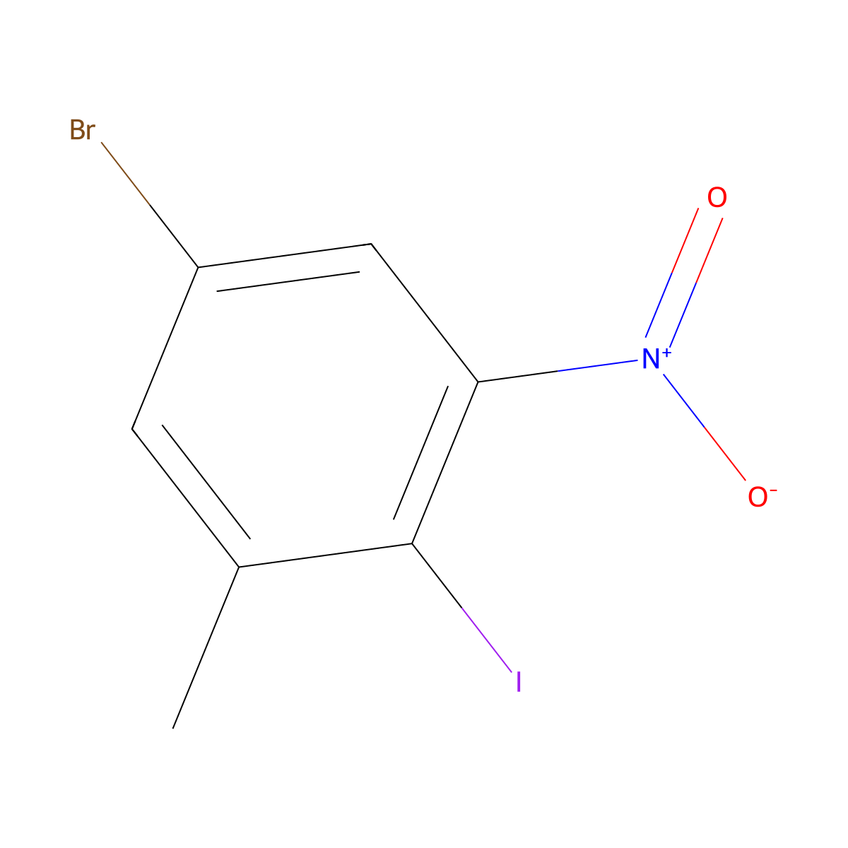 5-Bromo-2-iodo-1-methyl-3-nitrobenzene molecular structure, CAS 1160573-71-6