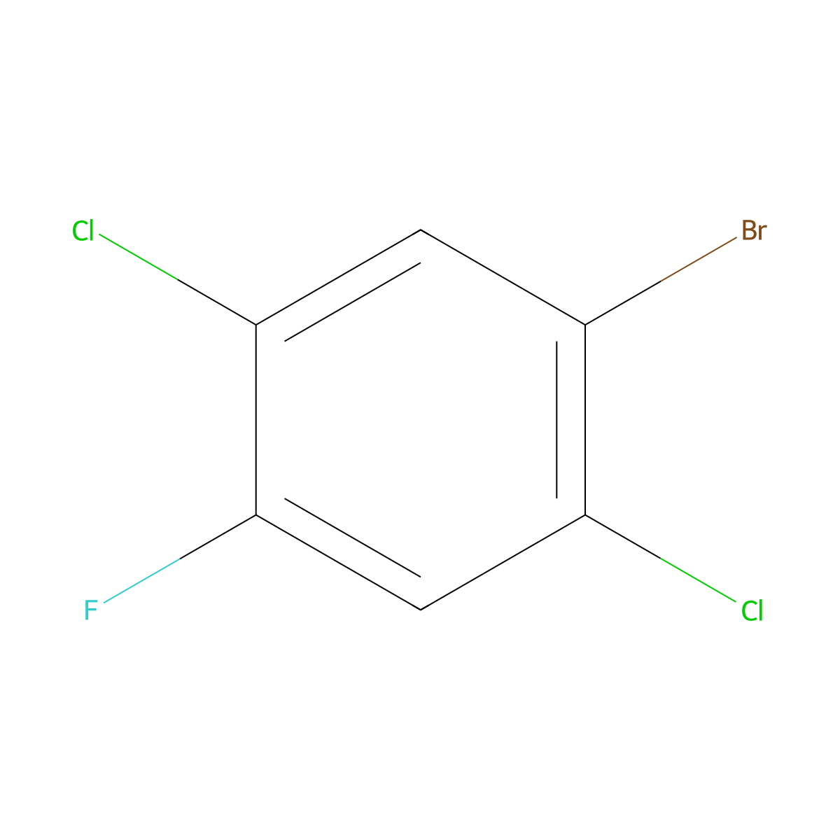 1-Bromo-2,5-dichloro-4-fluorobenzene molecular structure, CAS 1160573-74-9