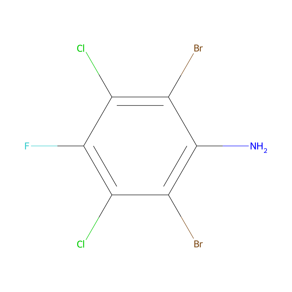 2,6-Dibromo-3,5-dichloro-4-fluoroaniline molecular structure, CAS 1160573-76-1