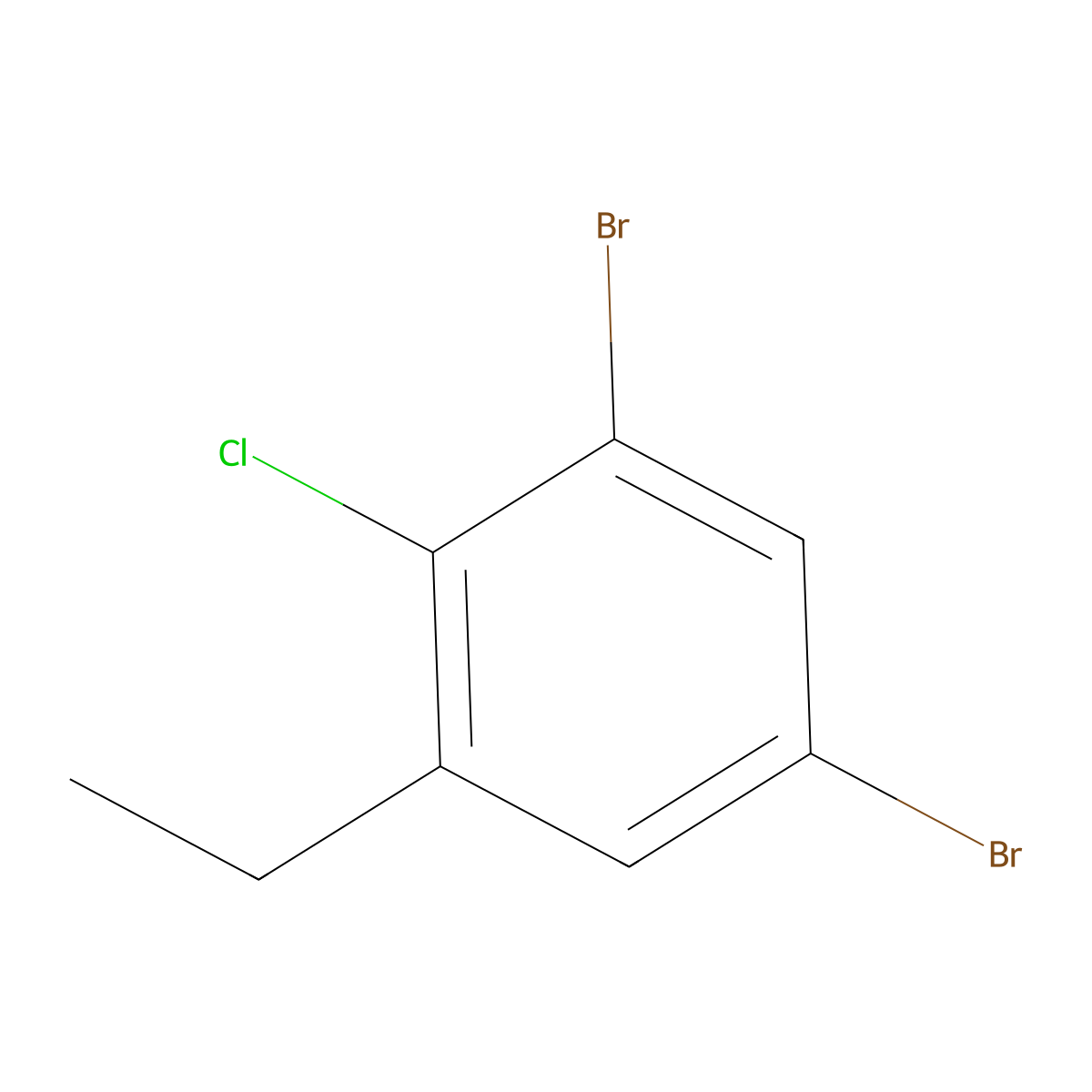 1,5-Dibromo-2-chloro-3-ethylbenzene molecular structure, CAS 1160573-77-2