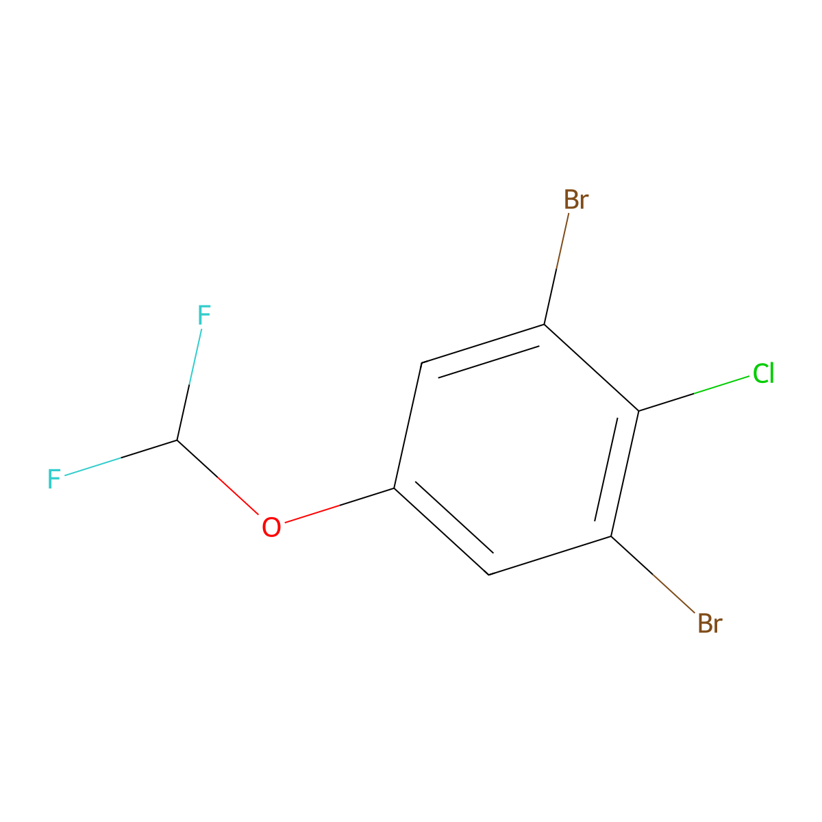 1,3-Dibromo-2-chloro-5-(difluoromethoxy)benzene molecular structure, CAS 1160573-79-4