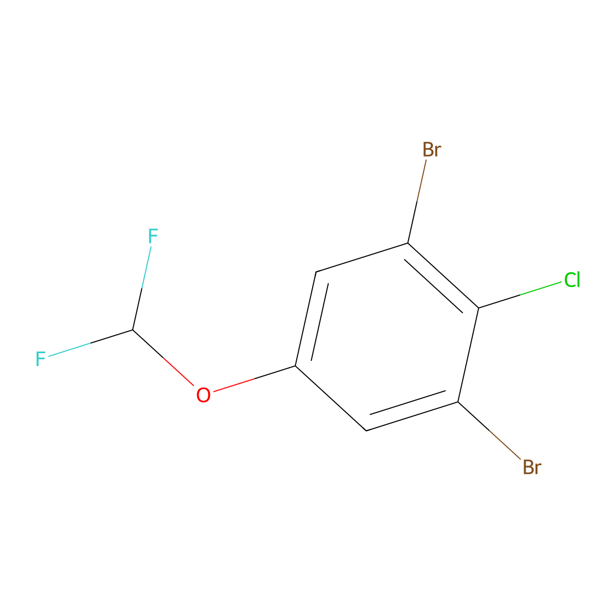 1,3-Dibromo-2-chloro-5-(difluoromethoxy)benzene molecular structure, CAS 1160573-79-4