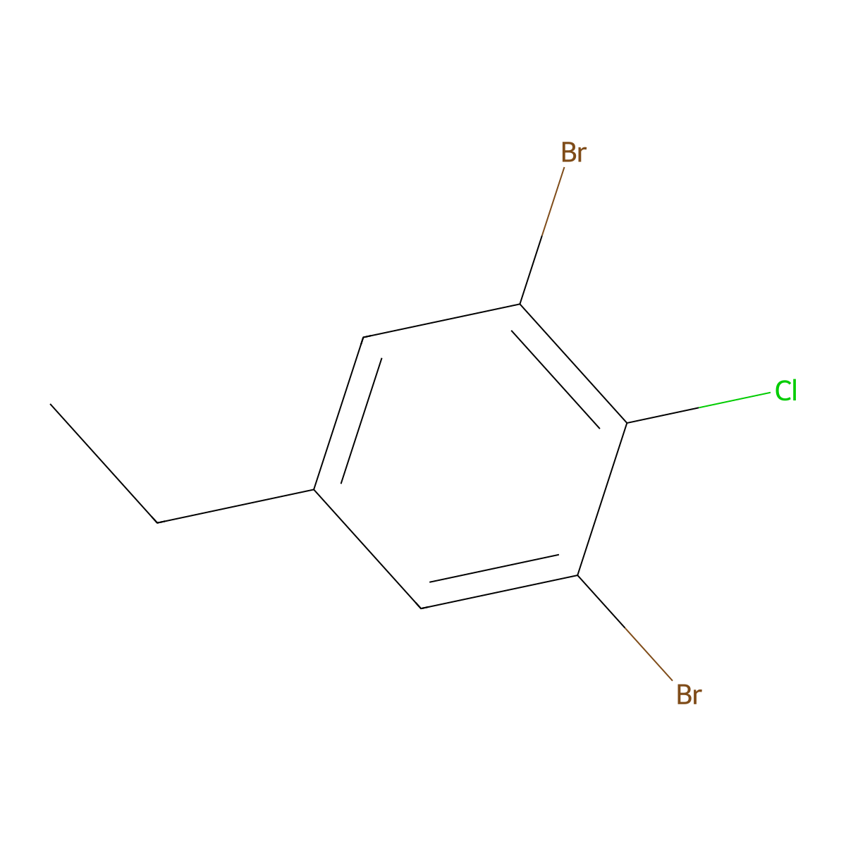 4-Chloro-3,5-dibromoethylbenzene molecular structure, CAS 1160573-82-9