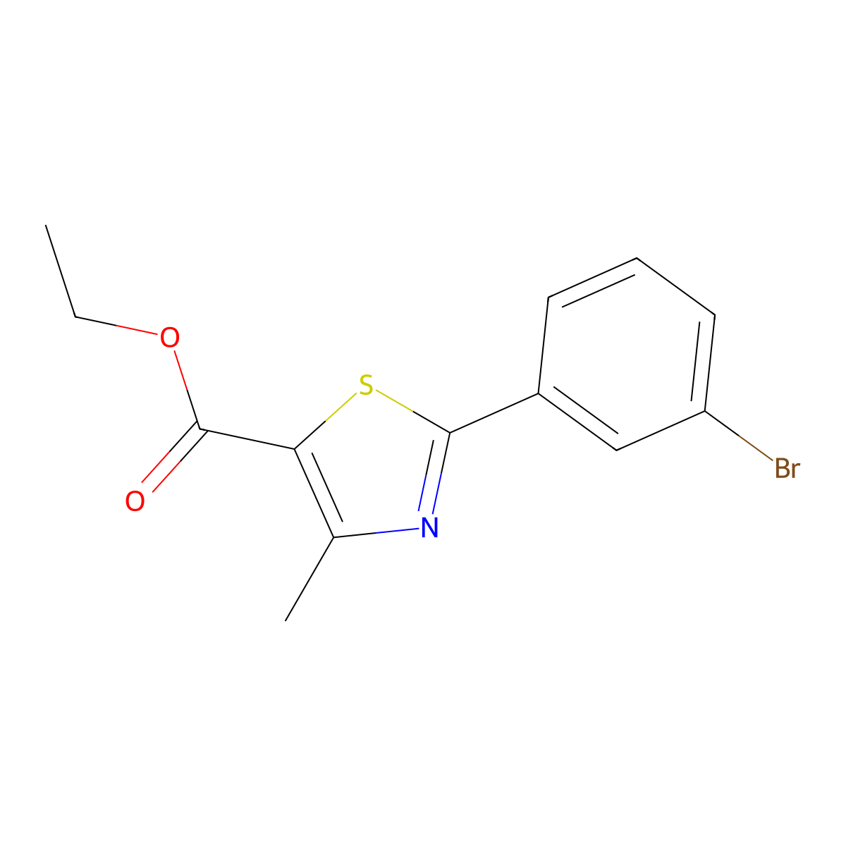 Ethyl 4-Methyl-2-(3-bromophenyl)thiazole-5-carboxylate molecular structure, CAS 1160573-84-1