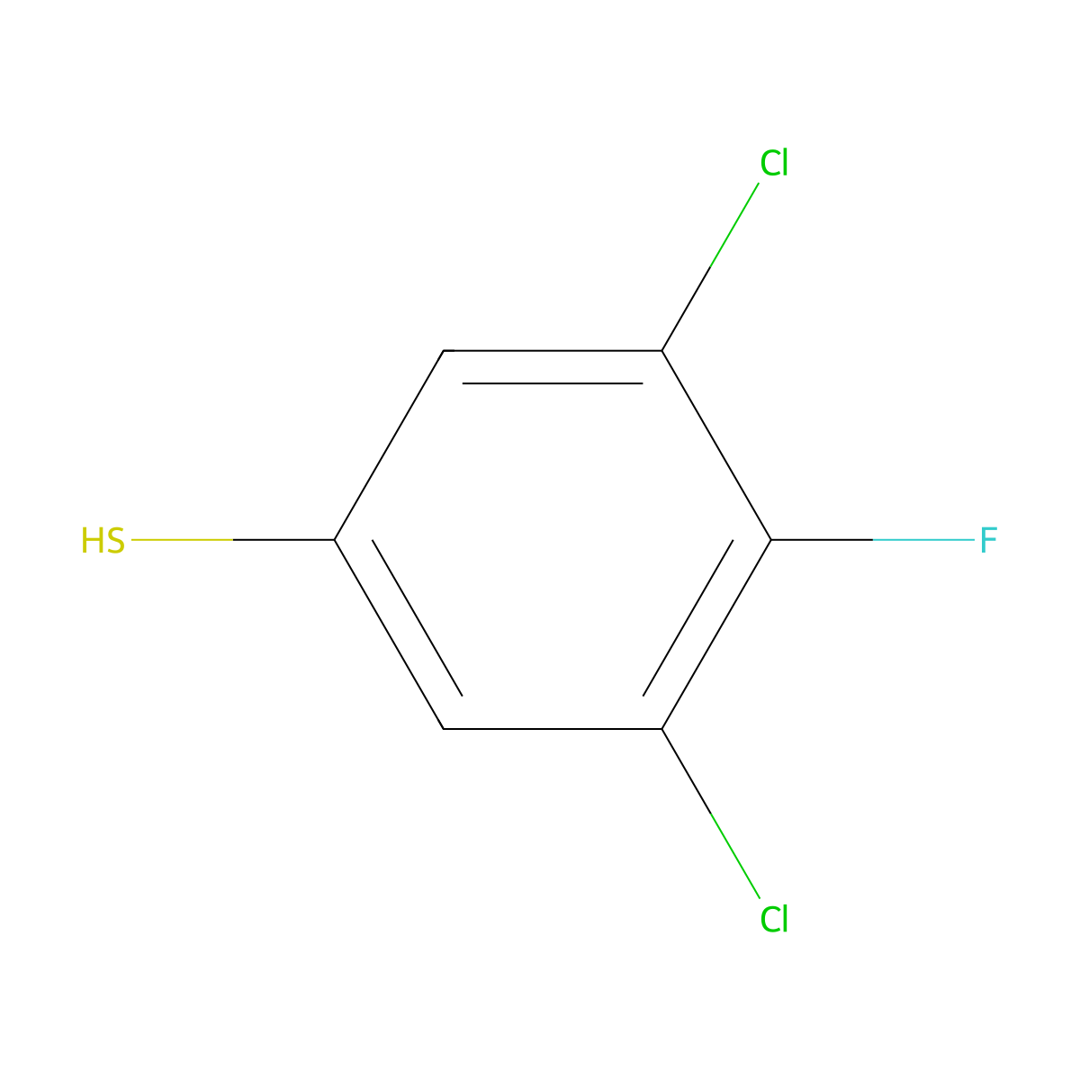 3,5-Dichloro-4-fluorobenzenethiol molecular structure, CAS 1160573-86-3