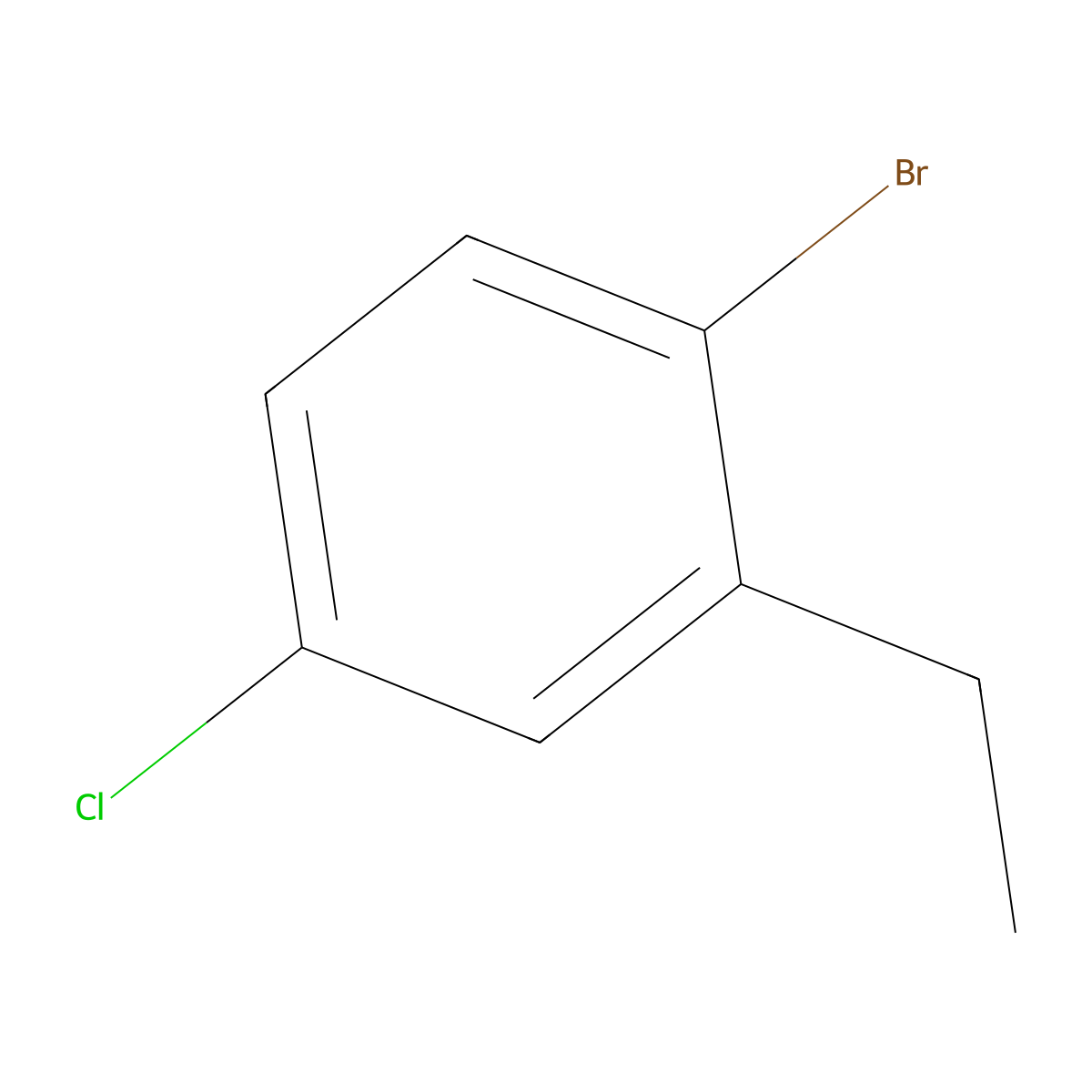 1-Bromo-4-chloro-2-ethylbenzene molecular structure, CAS 1160573-89-6