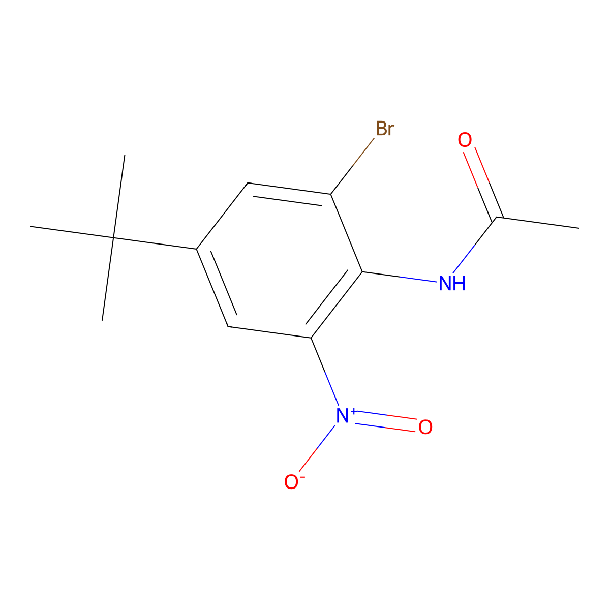 N-(2-Bromo-4-(tert-butyl)-6-nitrophenyl)acetamide molecular structure, CAS 1160573-91-0