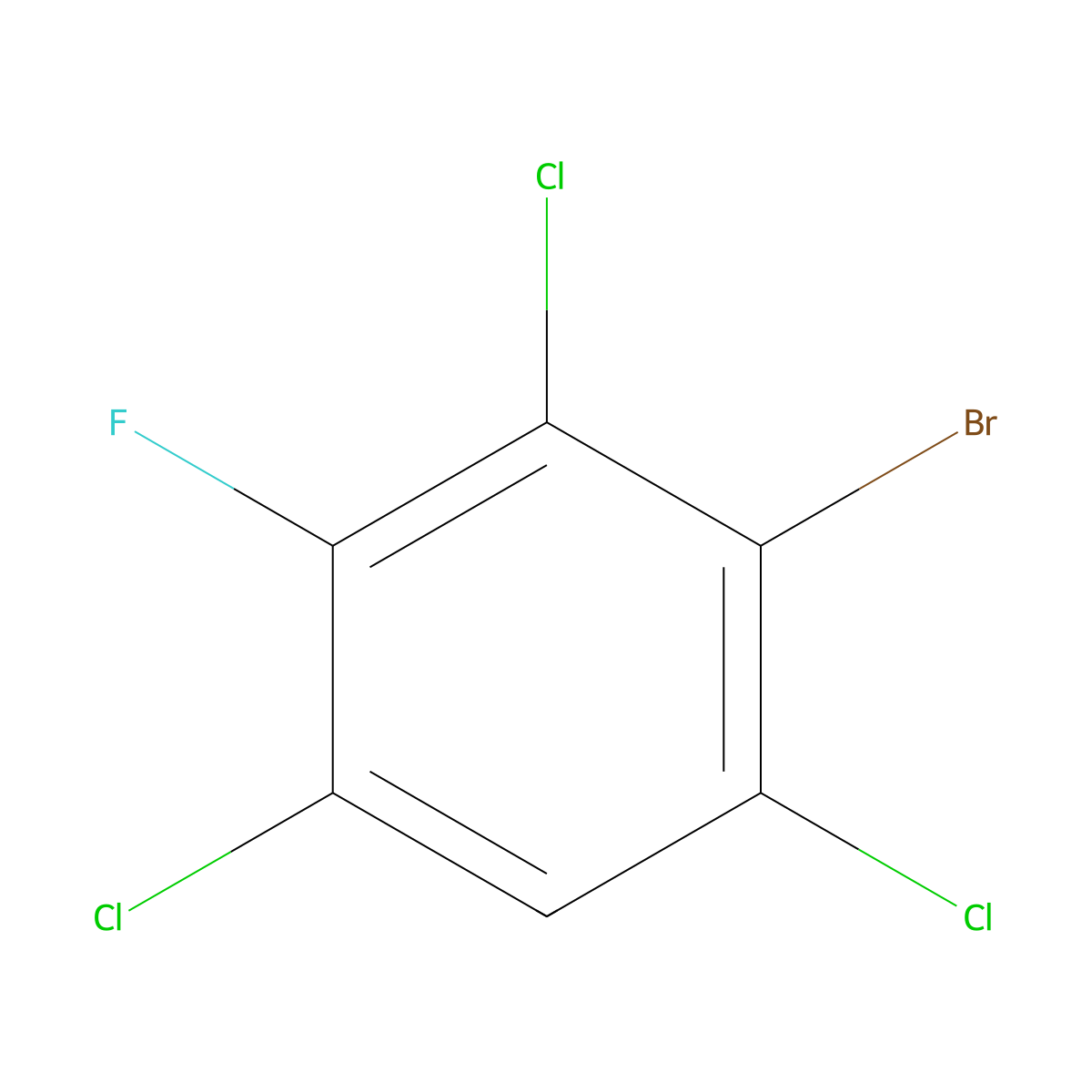 1-Bromo-3-fluoro-2,4,6-trichlorobenzene molecular structure, CAS 1160573-92-1