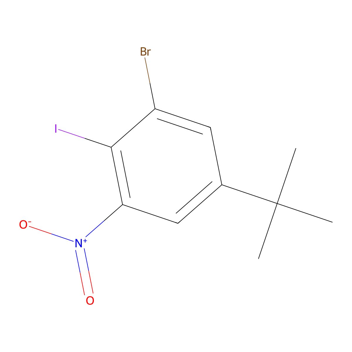 1-Bromo-5-(tert-butyl)-2-iodo-3-nitrobenzene molecular structure, CAS 1160573-93-2