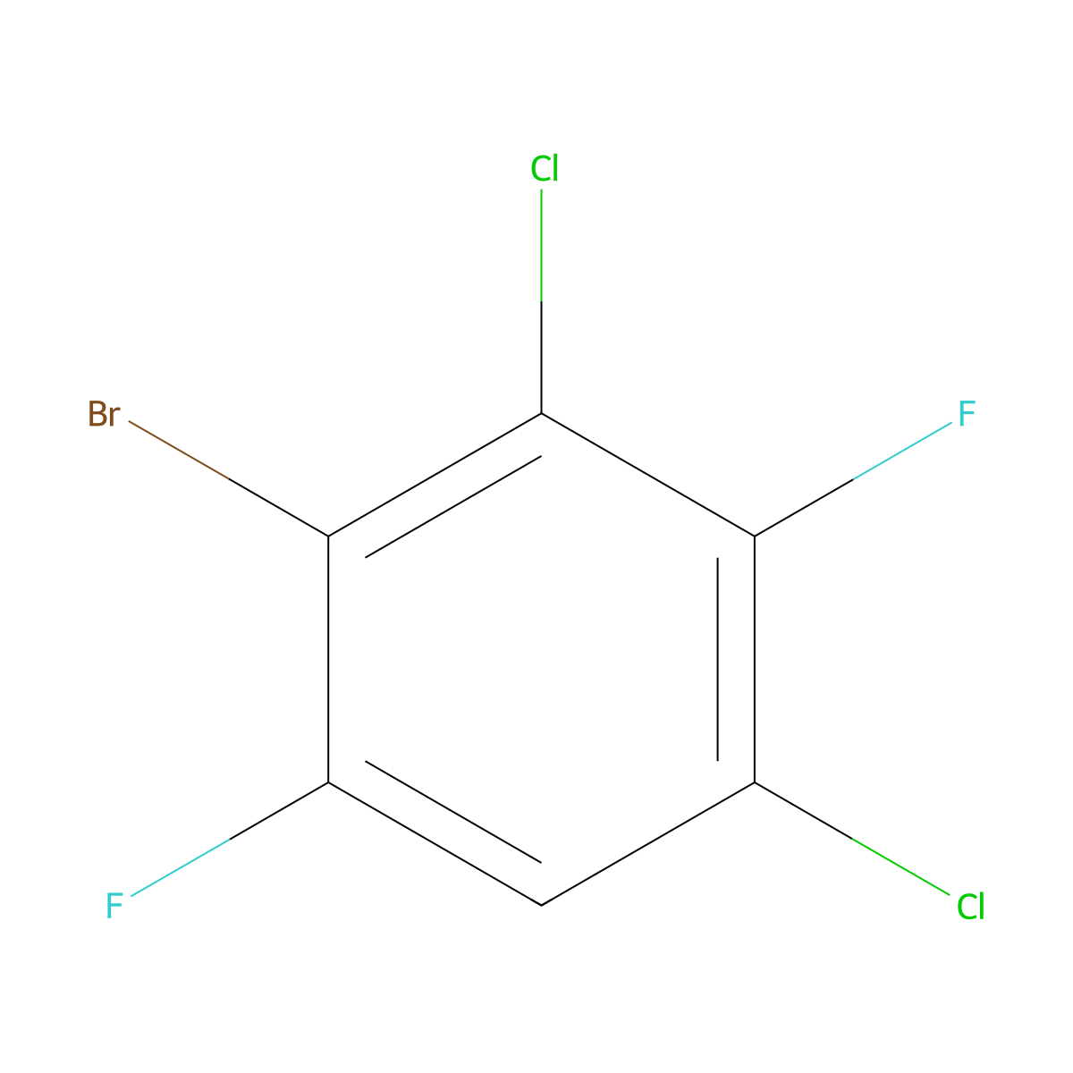 1-Bromo-2,5-difluoro-4,6-dichlorobenzene molecular structure, CAS 1160573-95-4