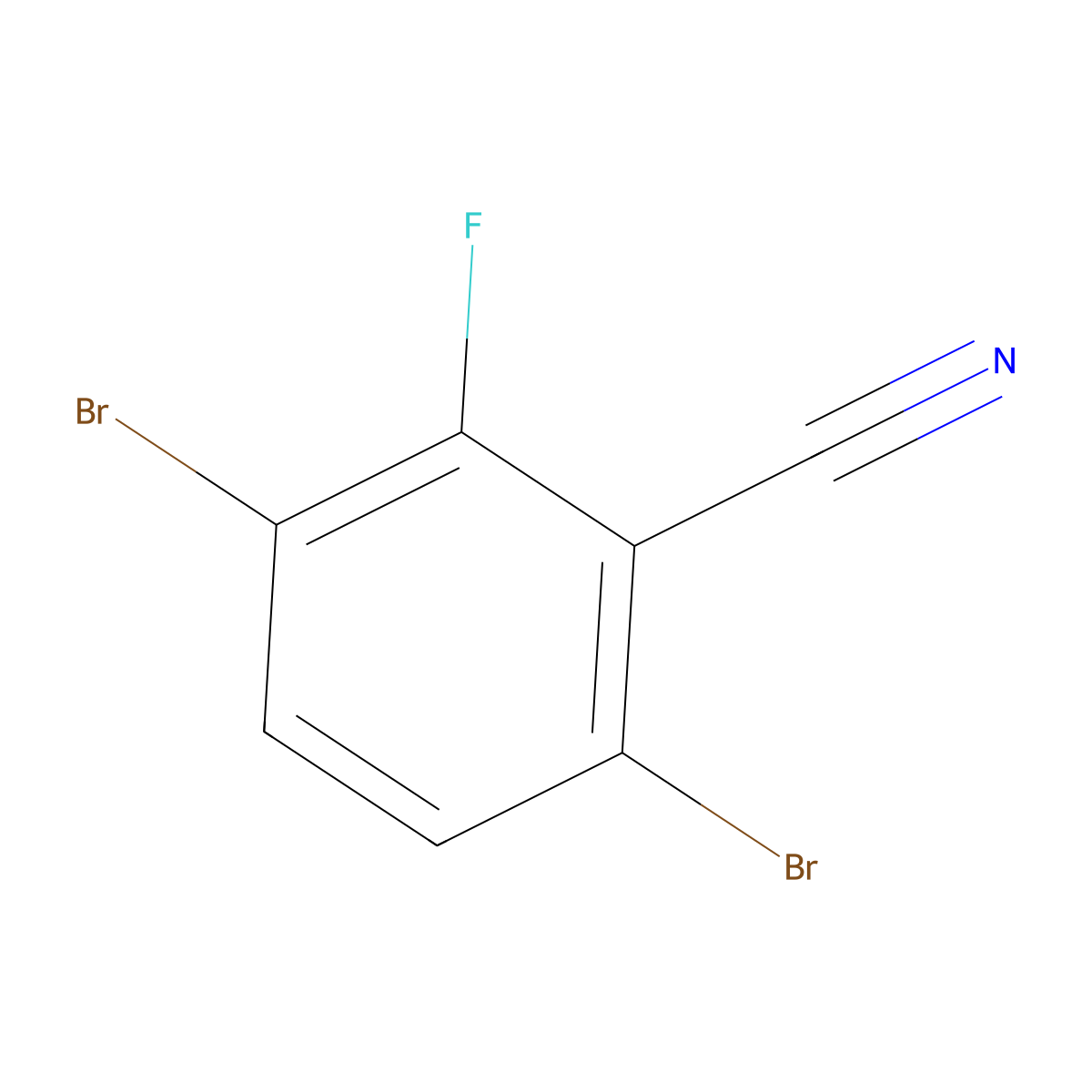 2,5-Dibromo-6-fluorobenzonitrile molecular structure, CAS 1160574-03-7