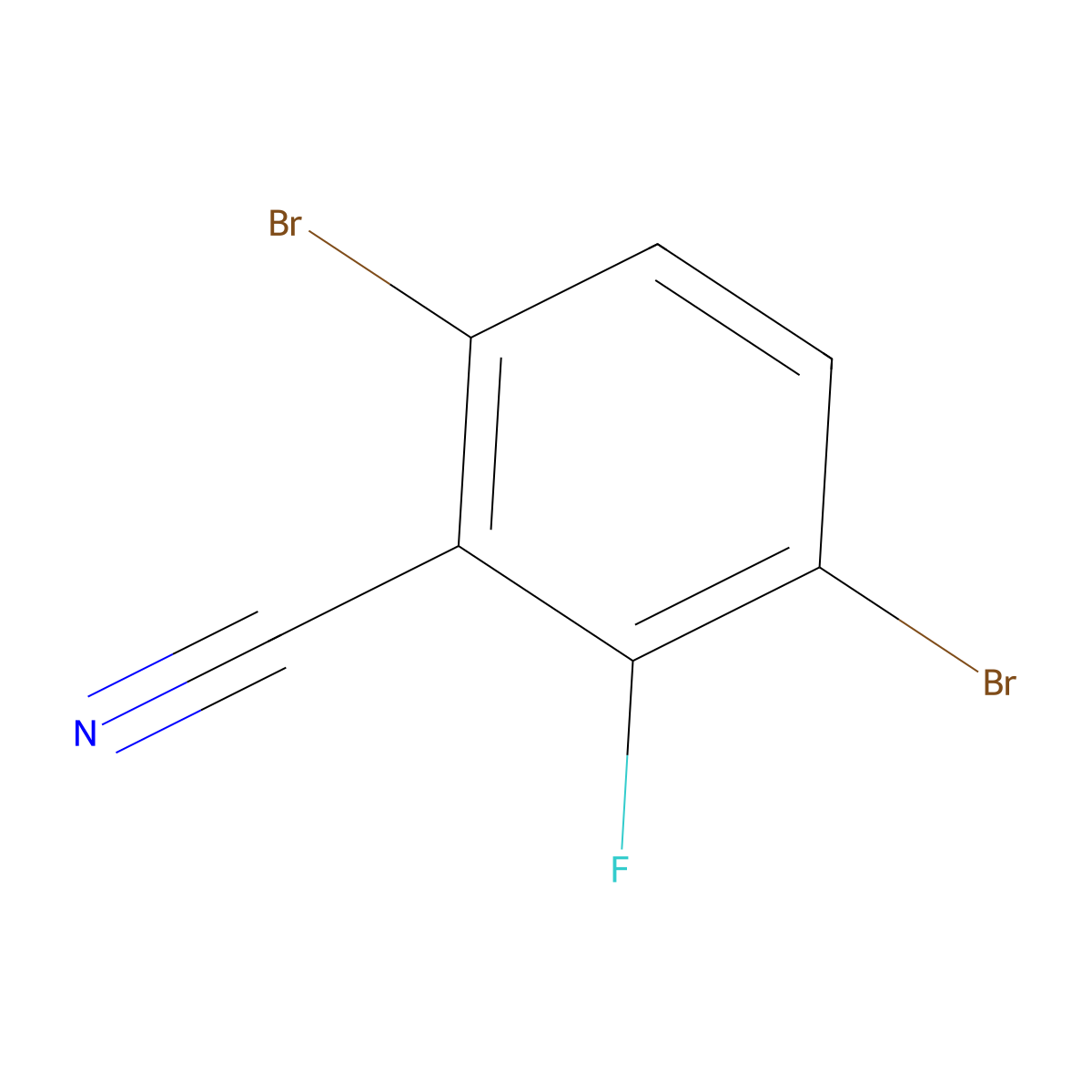 2,5-Dibromo-6-fluorobenzonitrile molecular structure, CAS 1160574-03-7