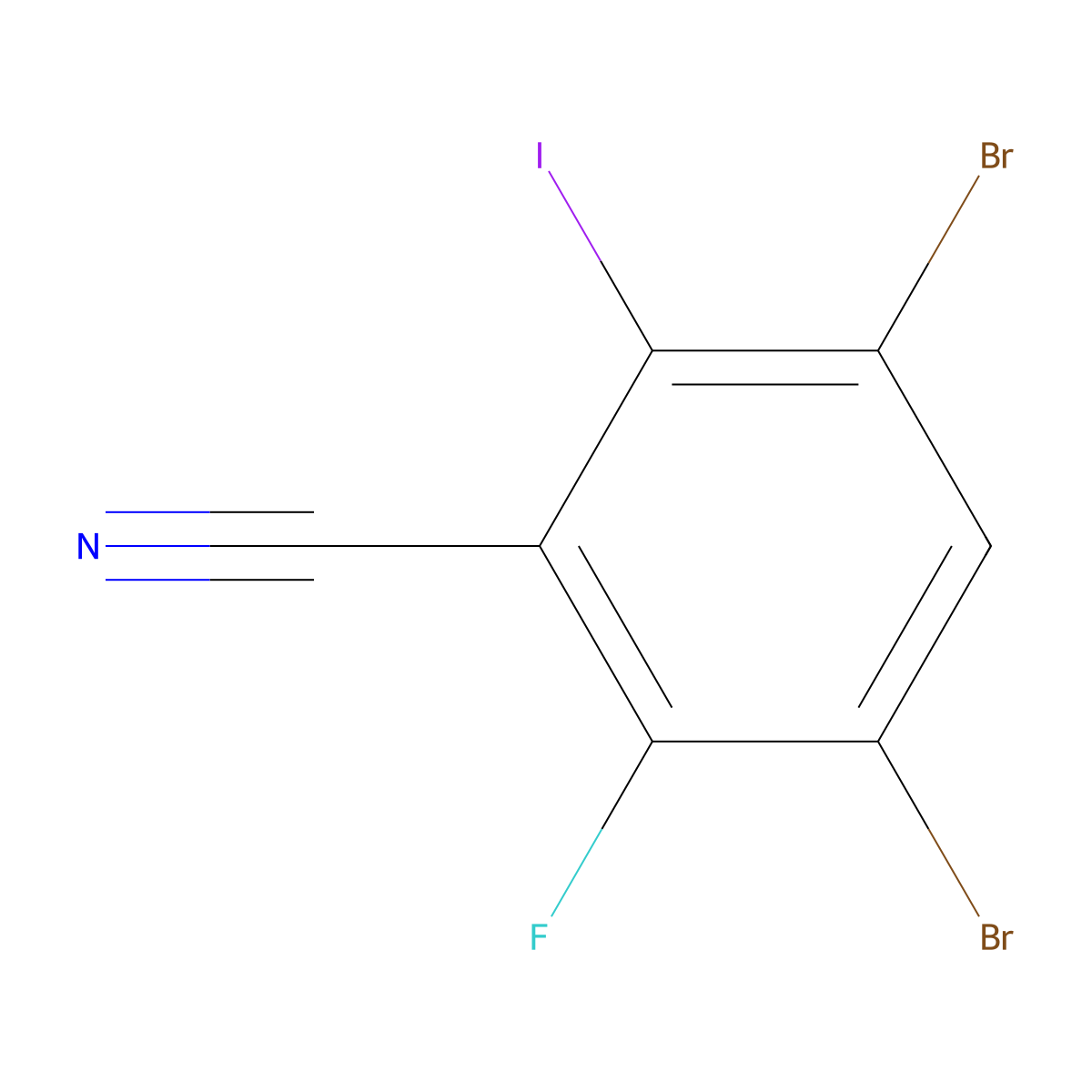 3,5-Dibromo-2-fluoro-6-iodobenzonitrile molecular structure, CAS 1160574-10-6