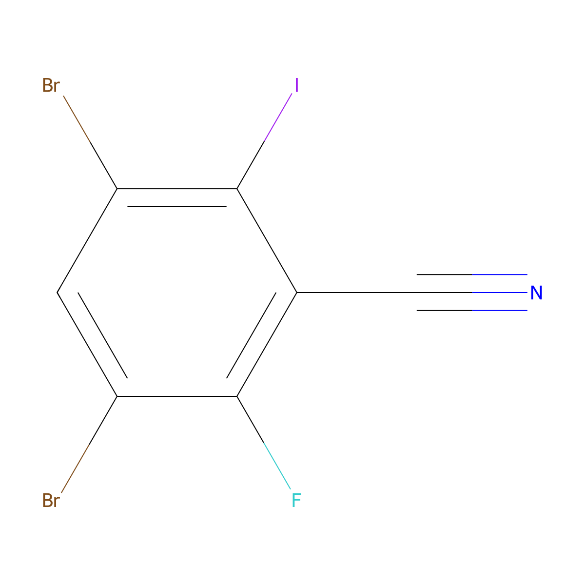 3,5-Dibromo-2-fluoro-6-iodobenzonitrile molecular structure, CAS 1160574-10-6