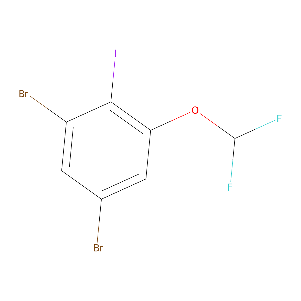 1,5-Dibromo-3-difluoromethoxy-2-iodobenzene molecular structure, CAS 1160574-13-9